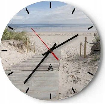 Hodiny Nástěnné hodiny do kuchyně 30x30 Krajina Skleněné hodiny do obýváku Tiché