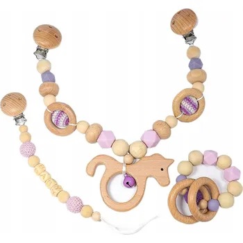 DŘEVĚNÝ ZÁVĚS S KLIPEM NA DUDLÍK, CHRASTÍTKO - SADA