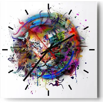 Hodiny Velké nástěnné hodiny 40x40 Abstrakce Skleněné tiché hodiny