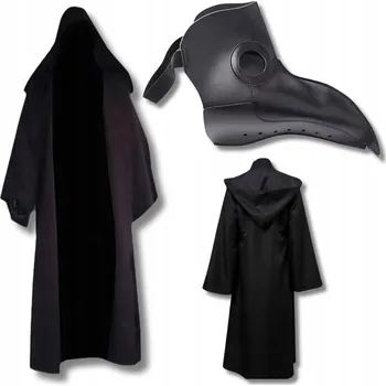 Karnevalový kostým KOSTÝM MOROVÉHO DOKTORA, MOR KOSTÝM MASKA, SADA MOROVÝCH PLÁŠŤ