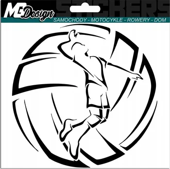 Samolepicí dekorace na vozidlo NÁLEPKA na auto VOLEJBAL SÍŤOVÁ HRA SPORT 15x15