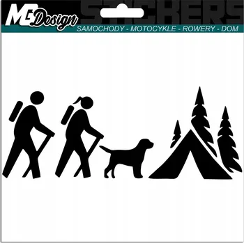 Samolepicí dekorace na vozidlo NÁLEPKA na auto TURISTA NORDIC WALKING 6x15 cm