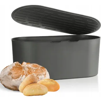 Kuchyňské prkénko CHLEBAK POJEMNIK NA CHLEB ŠEDÝ S PRKÉNKEM velký