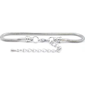 Přívěsek miXL.cz Náramek Hadí řetízek 15.5 cm Platina Závit