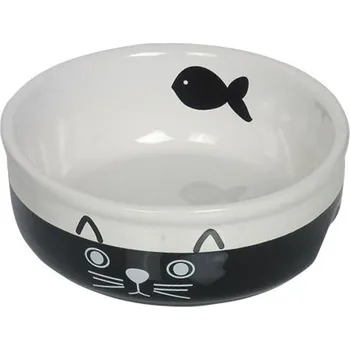 miska pro kočku Nobby keramická miska pro kočky , černobílá 13,5cm/250ml