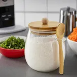 Skleněná dóza s bambusovým víčkem a lžičkou 660 ml