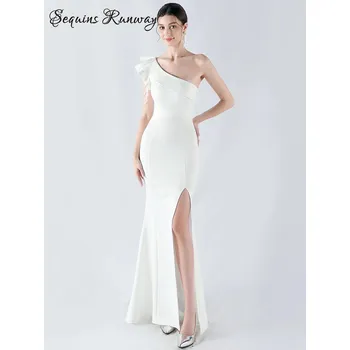 Dámské šaty Dlouhé plesové šaty Sequins SQ907 Barva: Bílá, Velikost: L