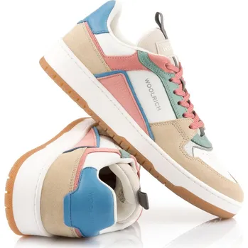 Dámské tenisky TENISKY WOOLRICH LOW BASKET WOMAN CAMOSCIO - CALF BEIGE - MULTICOLOR