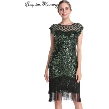 Dámské šaty Společenské midi šaty Sequins SQ124 Barva: Zelená, Velikost: M