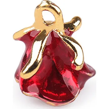 Přívěsek Kovový přívěsek / taháček na zip květ růže 3D 11x14 mm Varianta: červená, Balení: 5 ks