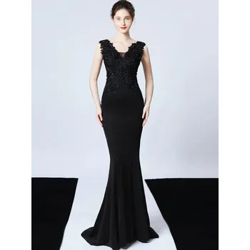 Dámské šaty Sexy svatební šaty maxi Sequins SQ1104 Velikost: S, Barva (Varianta): YEY-16271-Black