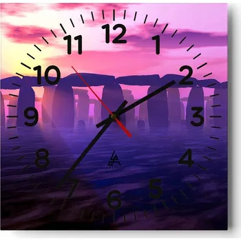 Hodiny Kuchyňské nástěnné hodiny 30x30 Architektura Skleněné hodiny do obýváku Tiché