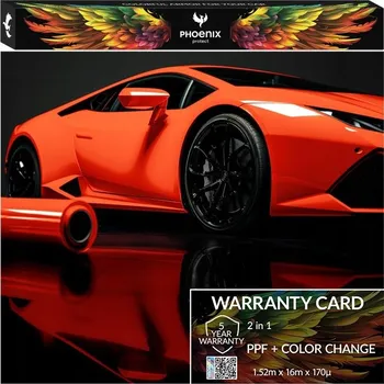 Polep vozidla Fólie PPF Phoenix Protect Změna barvy auta Gloss Lava Orange 152 cm x 16 m