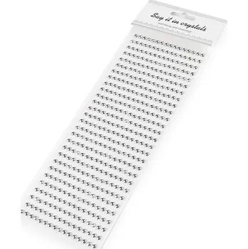 Samolepicí perly na lepicím proužku Ø5 mm Varianta: 1 stříbrná, Balení: 1 karta