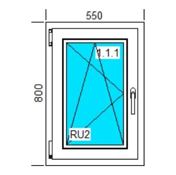 Okno Plastové okno Aluplast 550 mm x 800 mm otevíravě-sklopné bílé levé