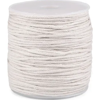 Příze Bavlněná oděvní šňůra splétaná Ø2 mm Varianta: režná světlá, Balení: 10 m