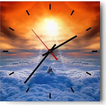 Hodiny Velké nástěnné hodiny 40x40 Krajina Skleněné hodiny Tiché