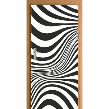 Fototapeta Samolepka na dveře zebra černo-bílé pruhy vlny