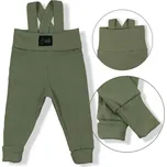 Esito (ušito v ČR) Rostoucí žebrované tepláčky Esito s kšandami khaki