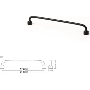 Nábytkové kování Nábytková úchytka VIEFE 0495 FLOID 192 mm černá matná