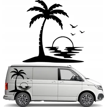 Samolepicí dekorace na vozidlo Samolepka na auto a karavan PALMA Palmy Slunce 45x45