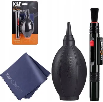 Hruška a štěteček na čištění objektivu fotoaparátu, sada 3v1 K&F CONCEPT