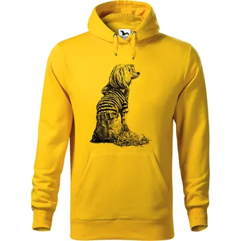 Dámská mikina Mikina - Pes v oblečku Barva: Žlutá (04), Velikost: XXL, Střih: Pánské