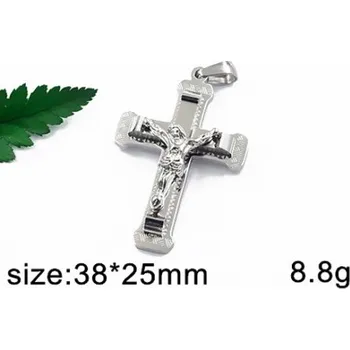 Přívěsek Kříž s Ježíšem Kristem - ocelový přívěsek - varianta 3