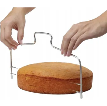 DLOUHÝ NŮŽ OSTRÝ 2 STRUNOVÝ PRO KRÁJENÍ TĚSTA A PIŠKOTOVÉHO DORTU