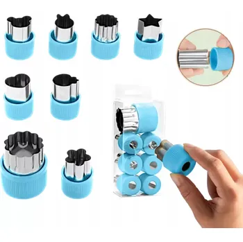 Vykrajovátko Formy na zdobení dortů vykrajovátka na ovoce cukroví modrá 8 ks