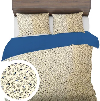 Povlečení IZOLOVANÉ Povlečení 200x200+2x70x80 FLEECE + BAVLNA Měkké hřejivé květiny