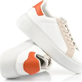 Dámské tenisky TENISKY WOOLRICH CHUNKY COURT WOMEN CALF - CAMOSCIO WHITE - BEIGE