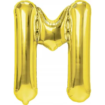 Balónek Fóliový balónek písmeno M ZLATÝ narozeniny písmena 40 cm