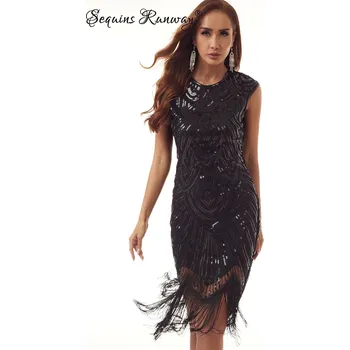 Dámské šaty Večerní midi šaty Sequins SQ181 Barva: Černá, Velikost: XL