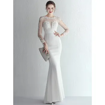 Dámské šaty Večerní šaty dlouhé Sequins SQ1235 Barva: Bílá, Velikost: M