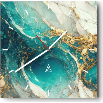 Hodiny Velké nástěnné hodiny 40x40 Abstrakce Skleněné tiché hodiny