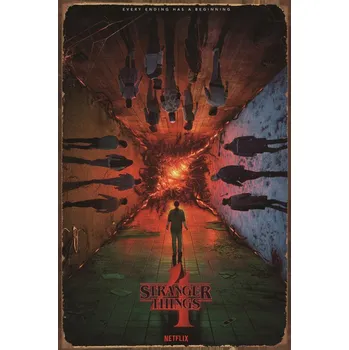 Plechová cedule Ozdobná plechová cedule 20x30 cm STRANGER THINGS 4 Retro Vintage