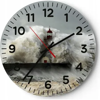 Hodiny Kuchyňské nástěnné hodiny 30x30 Krajina Moderní Skleněné hodiny do obýváku Tiché