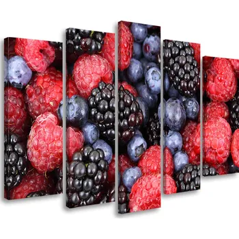 Obraz OBRAZ TRYPTYK Maliny Ovoce 100x70