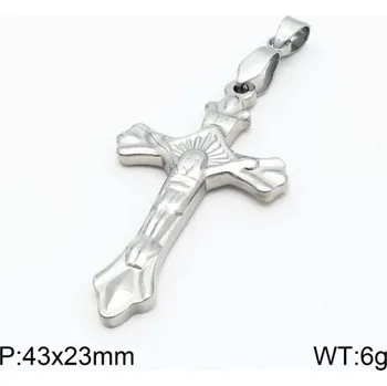 Přívěsek Kříž - 43x23mm - ocelový přívěsek