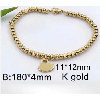 Řetízek Náramek z oceli s přívěskem srdce - 180x4mm