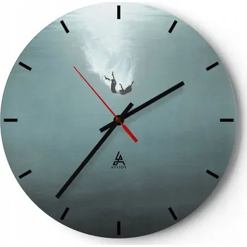 Hodiny Nástěnné hodiny do kuchyně 30x30 Voda Skleněné hodiny do obýváku Loft Tiché