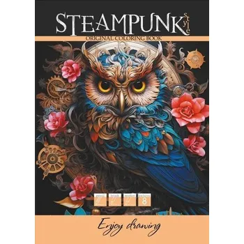 Set školních potřeb Kolorowanka A4 8 obrazków Steampunk Sowa