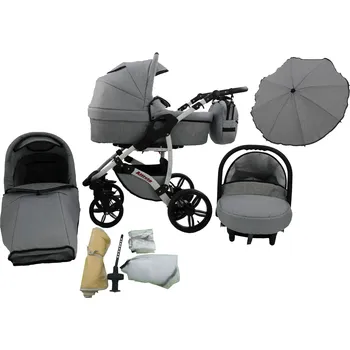 Kočárek Multifunkční kočárek Karex 3v1 s autosedačkou, hlubokou korbou a sportovní verzí