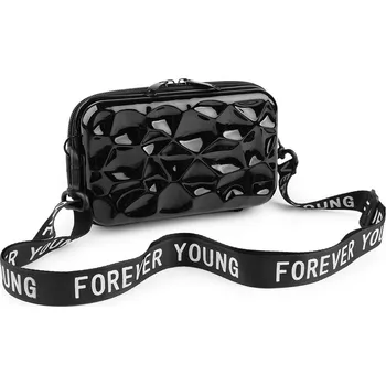 Kabelka Dámská skořepinová kabelka / pouzdro crossbody s popruhem 18x11 cm Varianta: 3 černá lesk, Balení: 1 ks