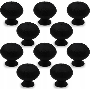 Nábytkové kování 10x NÁBYTKOVÁ ÚCHYTKA ČERNÝ KNOFLÍK NA NÁBYTEK PRO SKŘÍŇKY