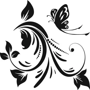 Samolepící dekorace Samolepka na stěnu Drukant Květina 35 x 35 cm černá