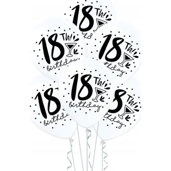 Balónek Balónky bílé k 18. narozeninám 100 ks 12"