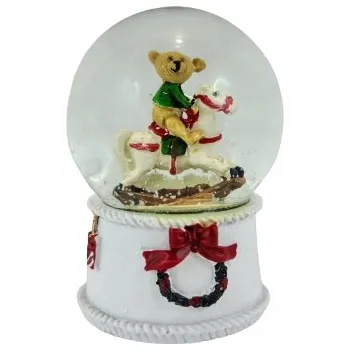 Vánoční dekorace Vánoční sněžítko, HOUPACÍ KŮŇ | 7 cm bílé