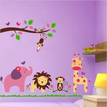 Samolepící dekorace Samolepka na zeď ZOO SAFARI nástěnná dekorace